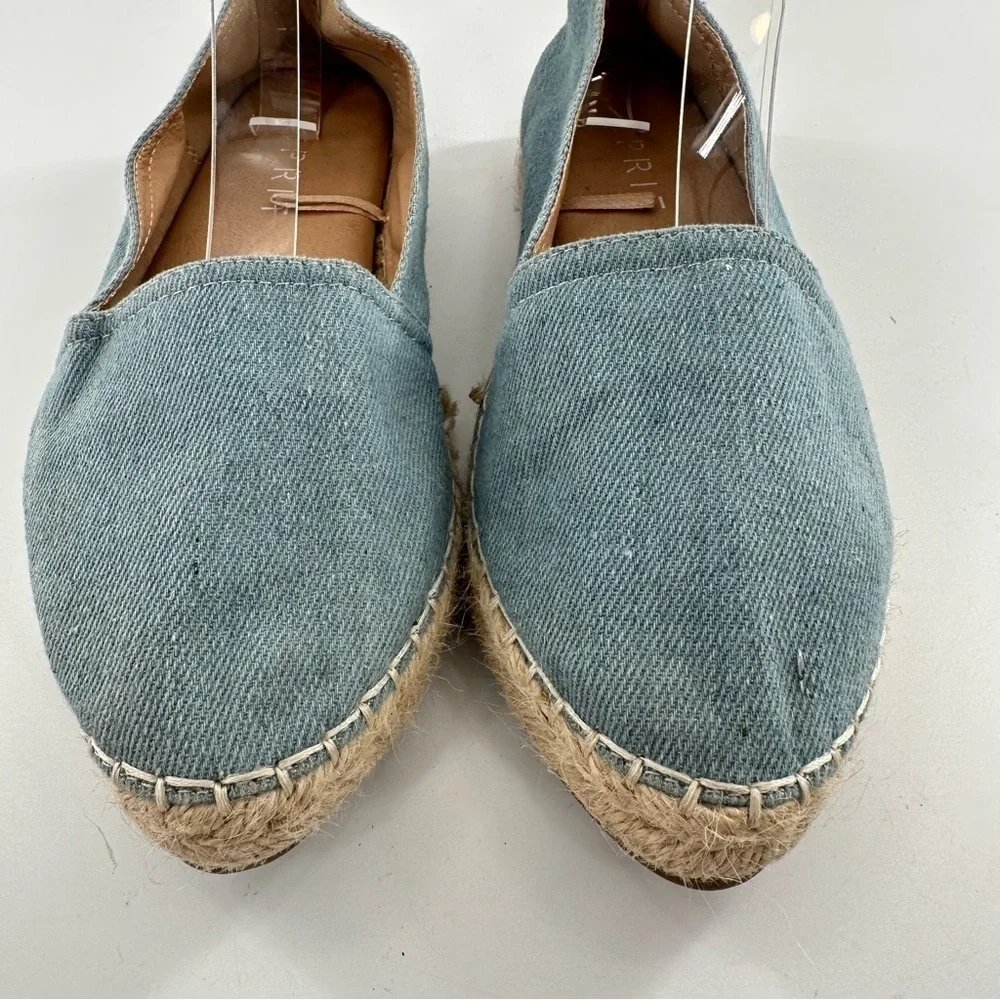 Espirit womens Wyoming flats size 6.5 blue denim pointy toe Espadrilles loafers